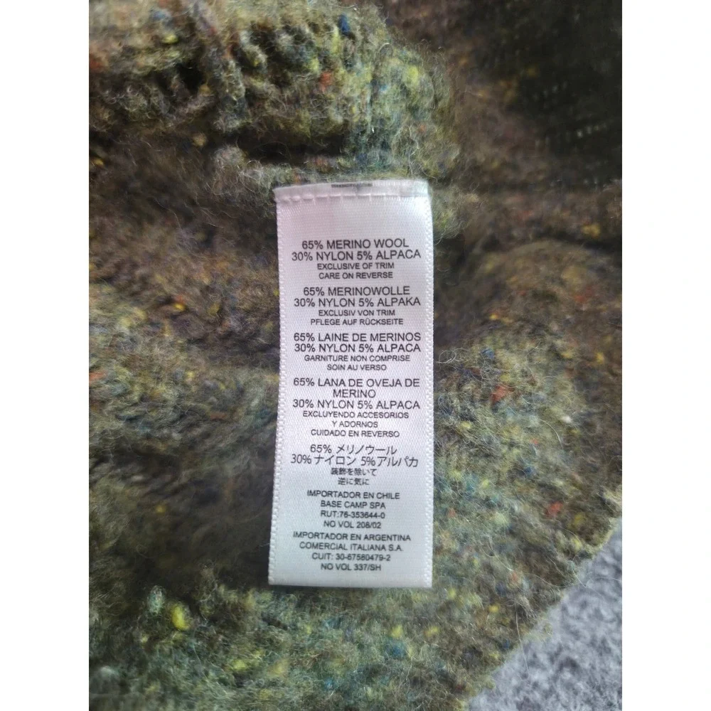 Sherpa Adventure Gear Merino Wool Alpaca Sweater Olive Green Waffle Knit Mens XL